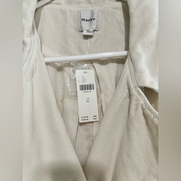 NWT ANTHROPOLOGIE MAEVE Bumble Bee Embroidered TRENCH COAT XL Cream - Picture 8 of 8